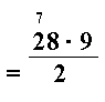 28 multiplisert med 9 (7 i mente), vannrett strek, = og 2 tall lengst til høyre